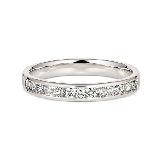 Luxury Myriad Diamond 18CT White Gold Channel Ring