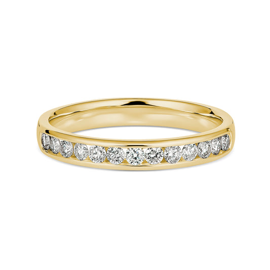 18CT Yellow Gold Channel Set Diamond Ring