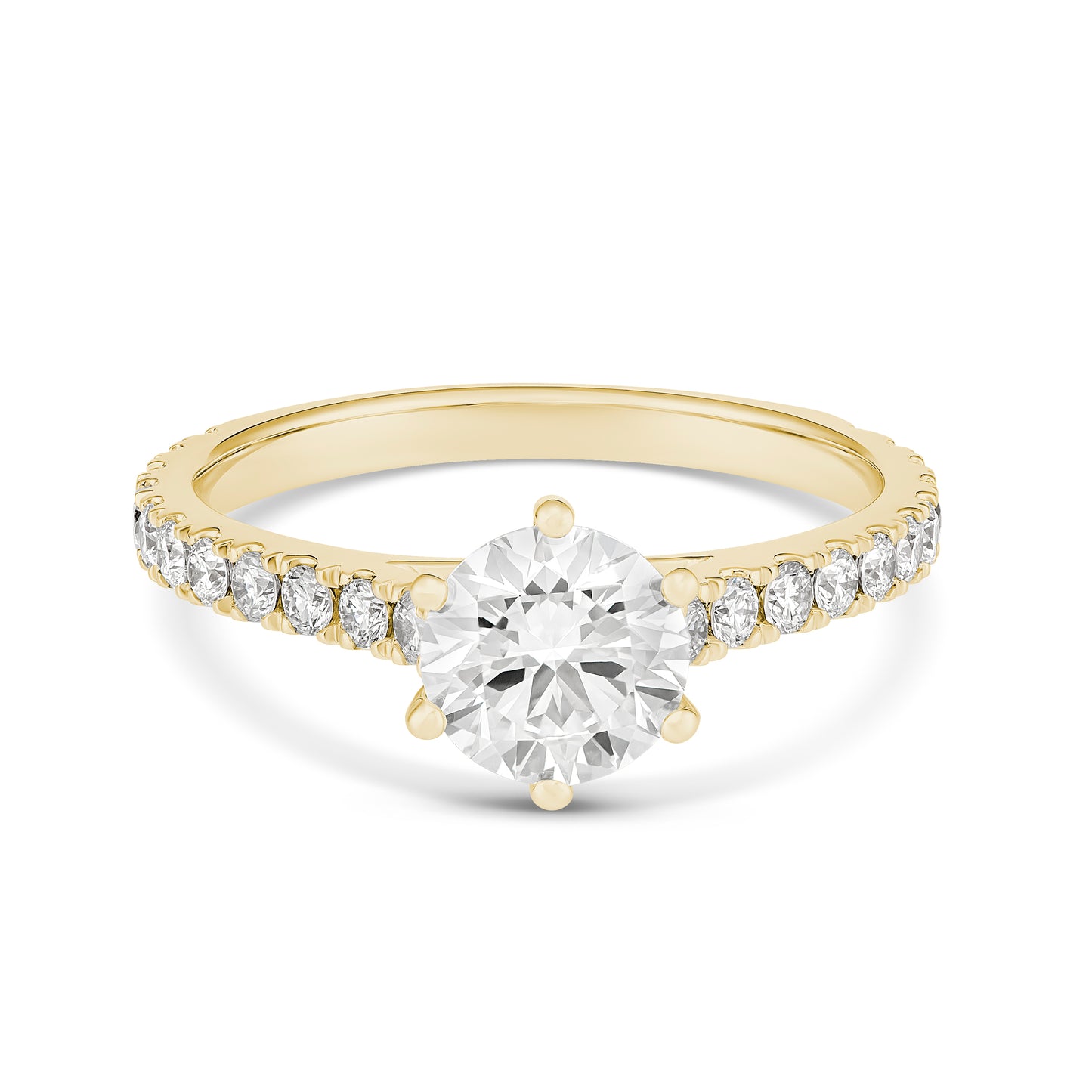 Elegant 18CT Yellow Gold Round Solitaire Diamond Ring