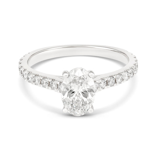 Brilliant Oval Solitaire Diamond in 18CT White Gold