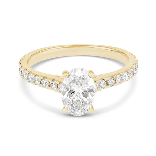 Oval Solitaire Diamond in 18CT Yellow Gold