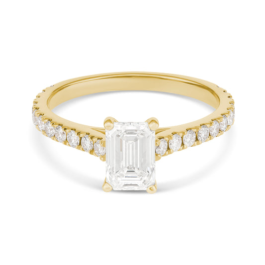 Classic Beauty 18CT Yellow Gold Emerald Cut Engagement Ring