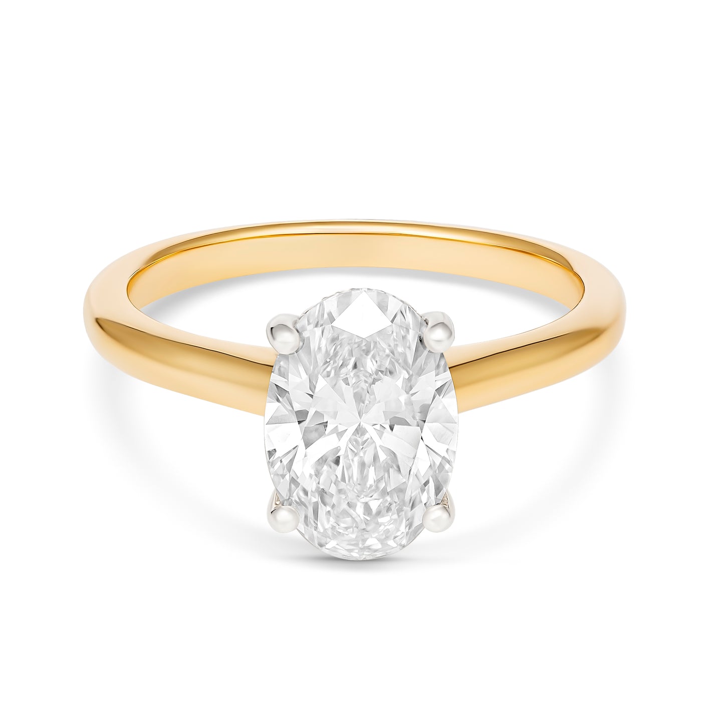 Classic 2CT Oval Diamond Solitaire with a Hidden Halo