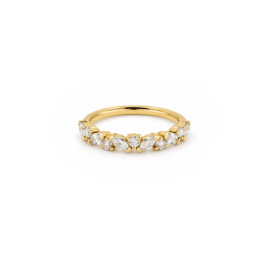 Round & Marquise Diamond Statement Band