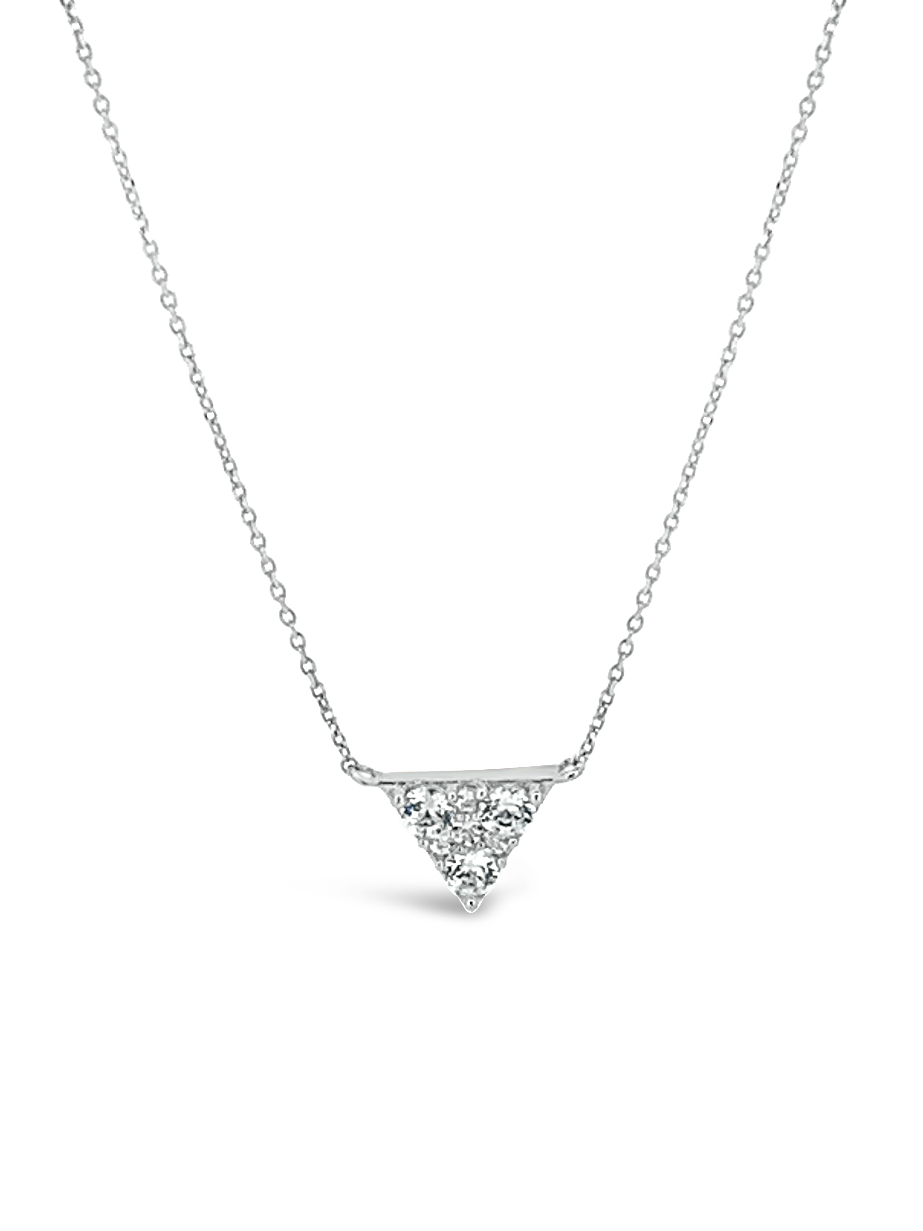 Minimalist 9CT White Gold Triangle Cubic Zirconia Necklace