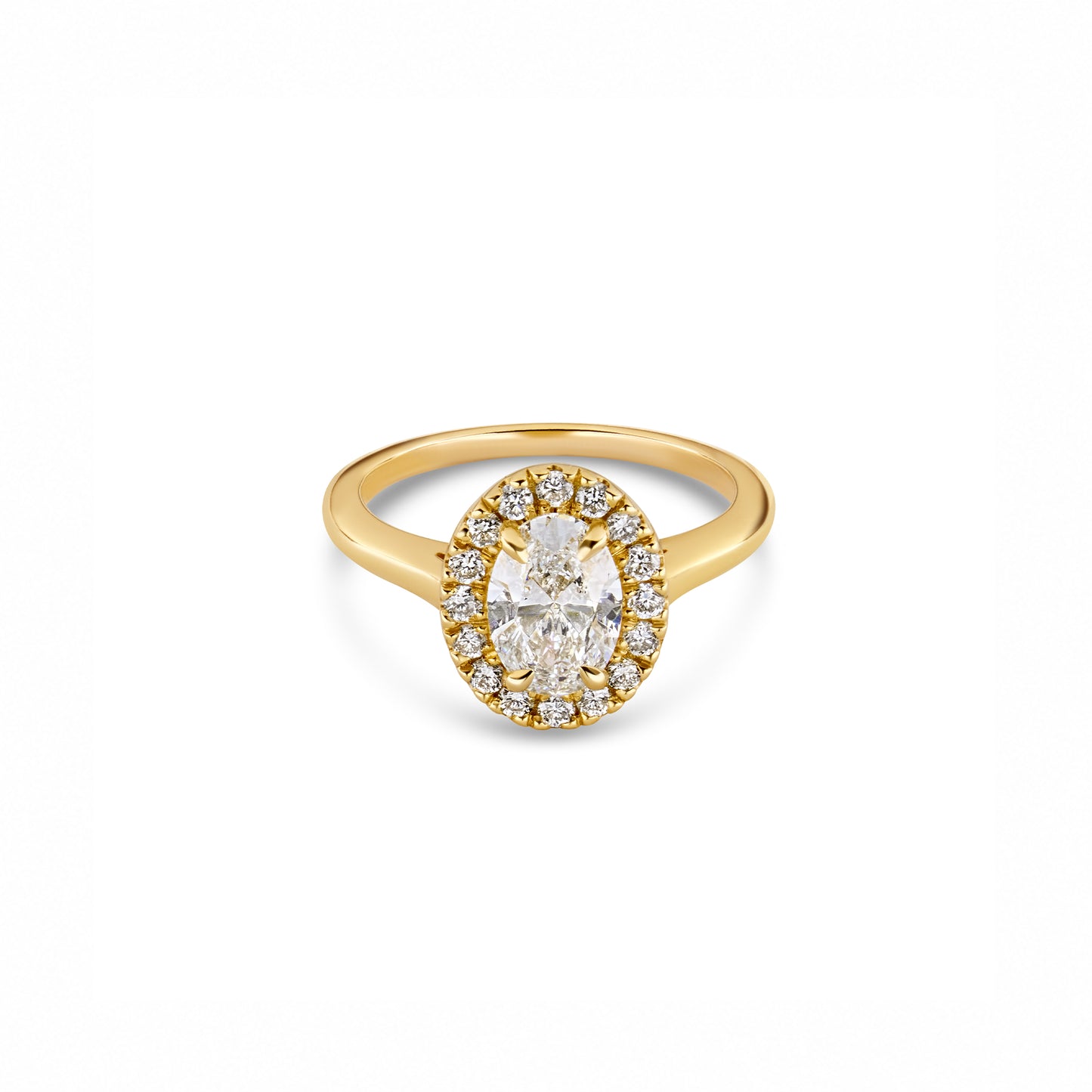 Oval Halo Solitaire Engagement Ring
