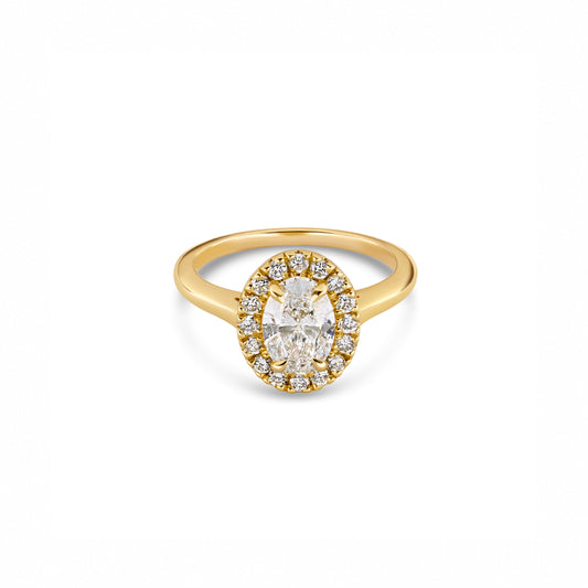 Oval Halo Solitaire Engagement Ring