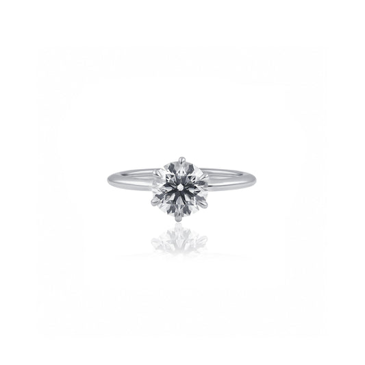 Platinum 1.50ct Round Lab-Grown Diamond Solitaire Engagement Ring