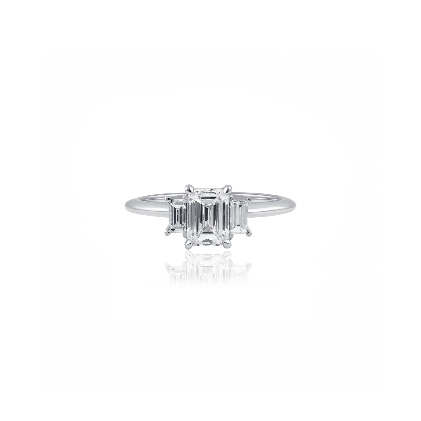 Platinum Emerald Trilogy Ring