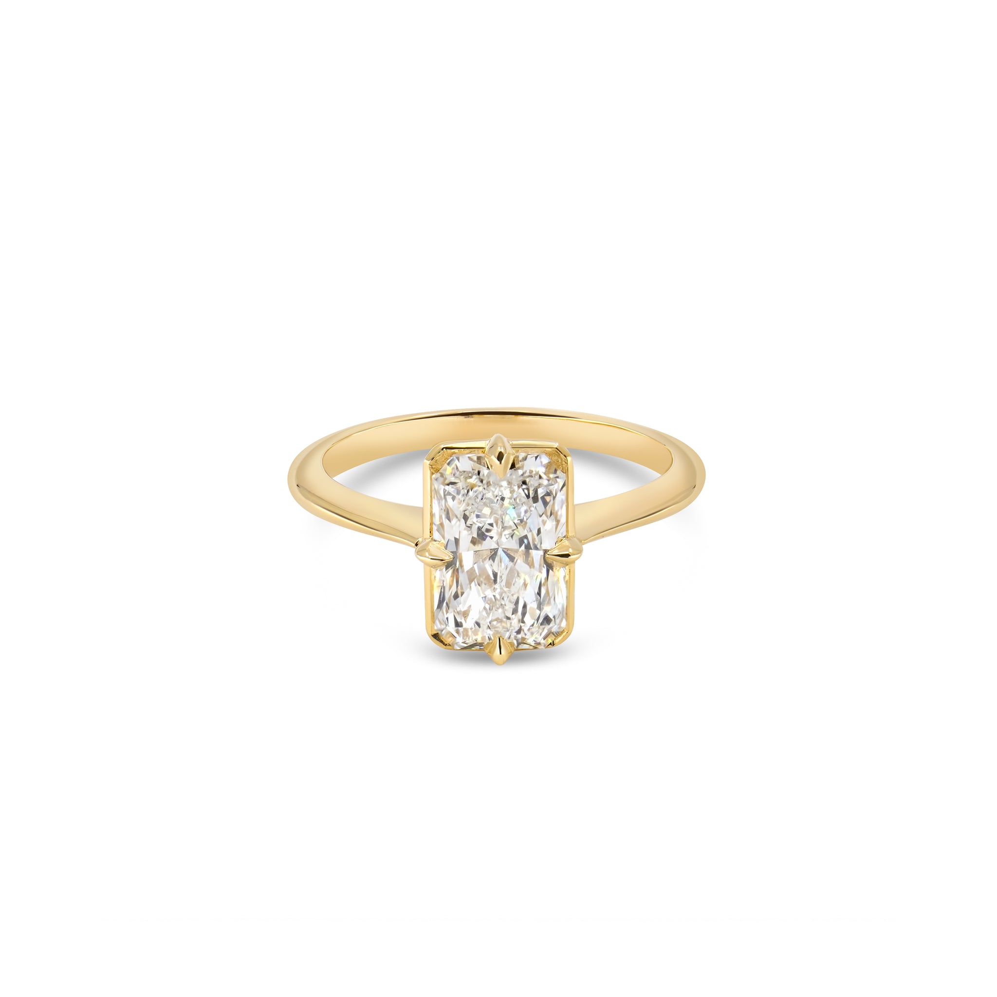 2ct Antique Inspired Compass Set Radiant Diamond Engagement Ring