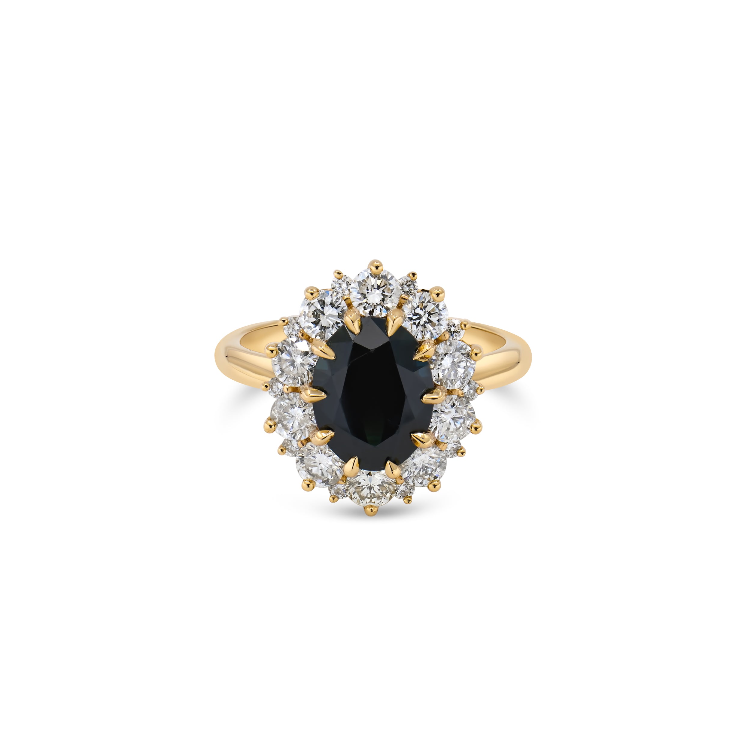 2.90ct Oval Australian Sapphire Antique Halo Ring