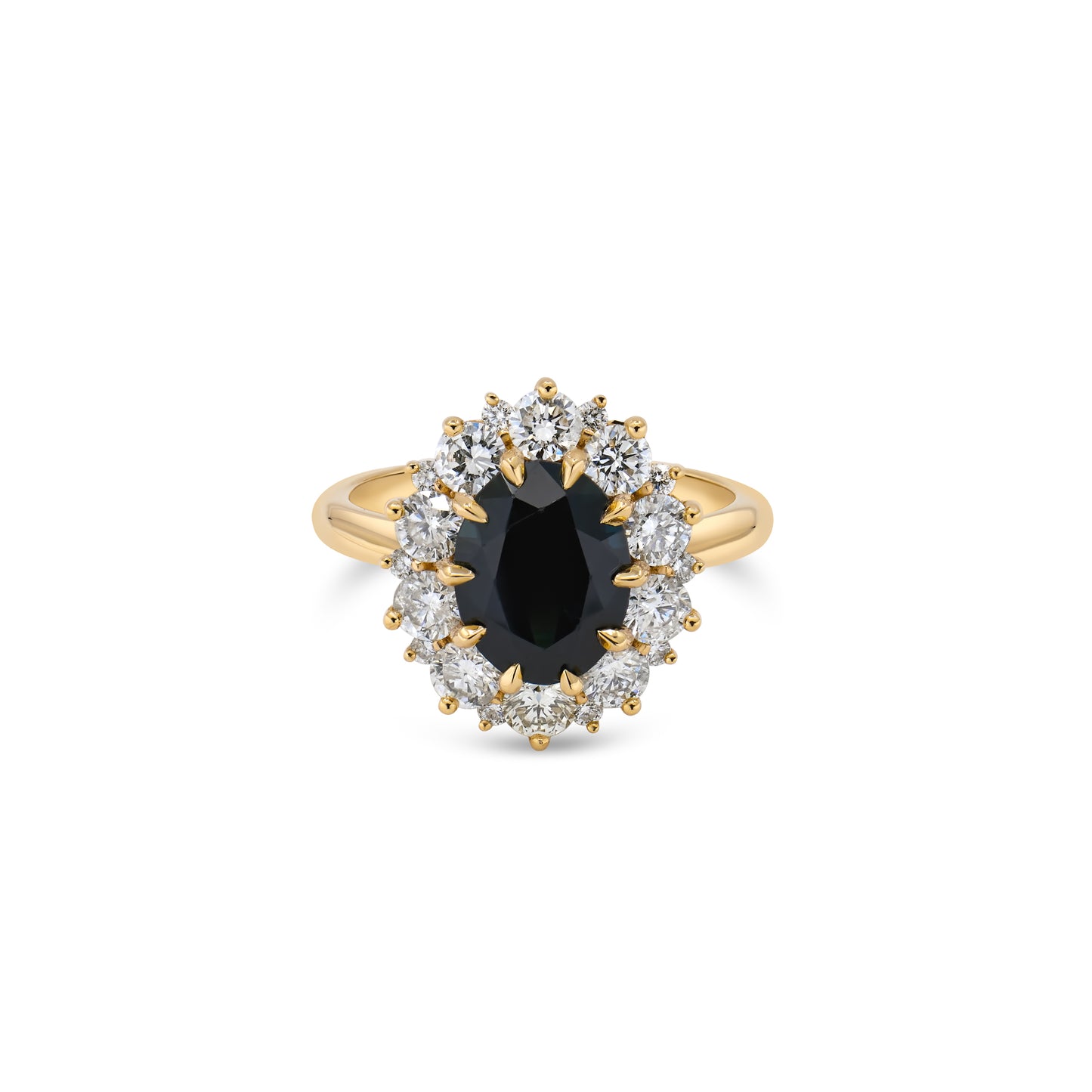 2.90ct Oval Australian Sapphire Antique Halo Ring