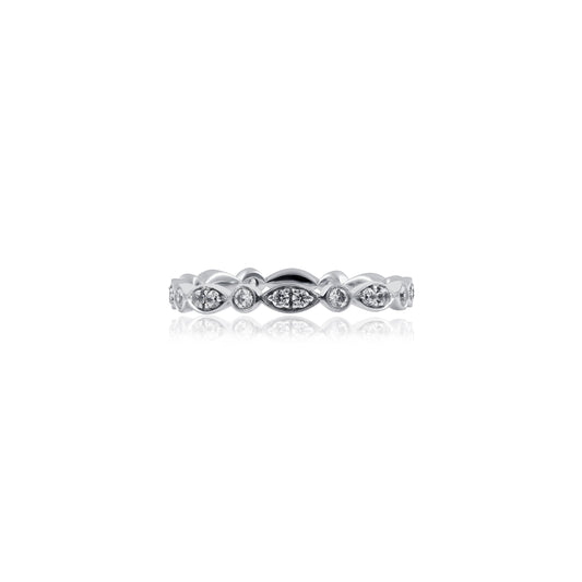 White Gold Art Deco Diamond Wedding Band