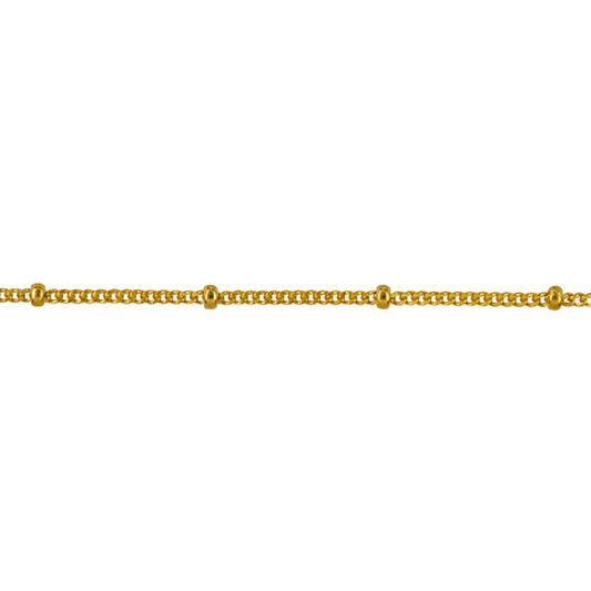 9ct YG Italian Diamond Cut Curb and Ball Chain