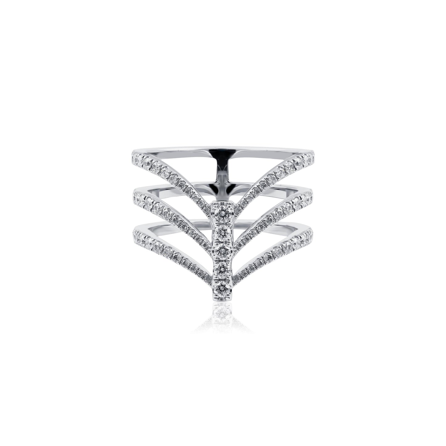 White Gold Multi-Band Diamond Dress Ring
