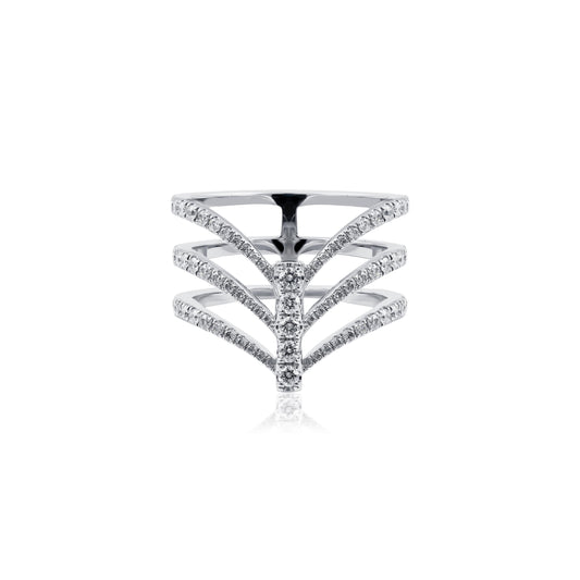 White Gold Multi-Band Diamond Dress Ring