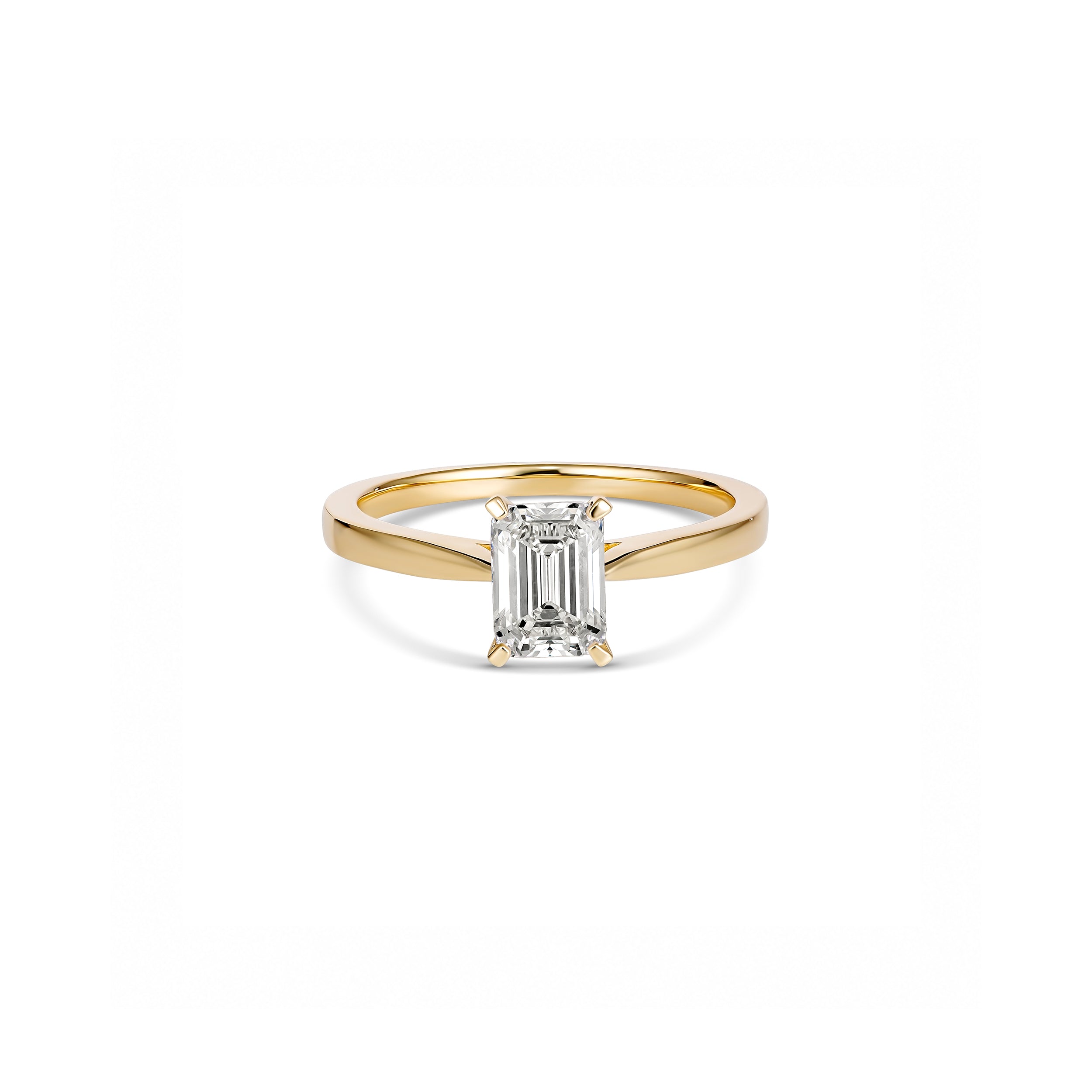 1.5ct Emerald Solitaire Engagement Ring