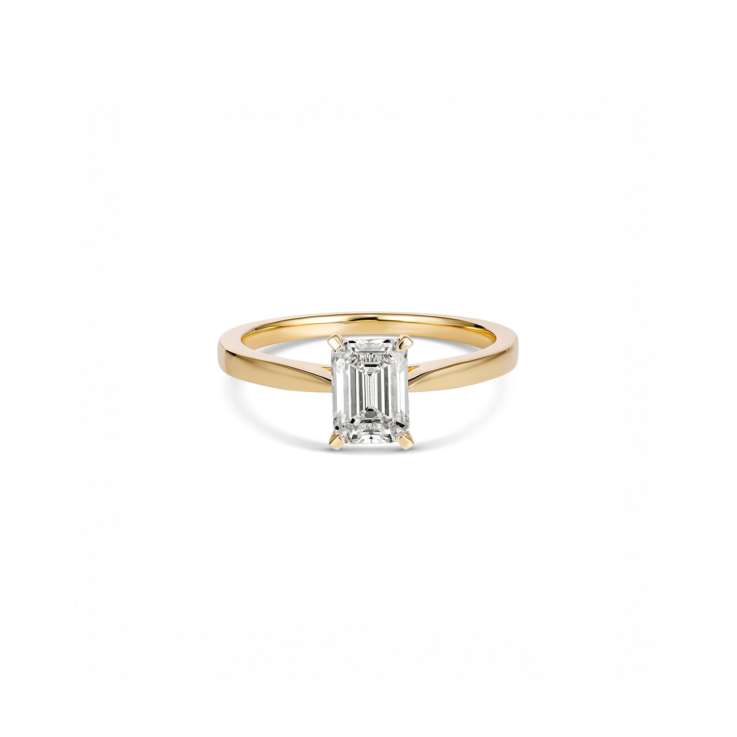 1.5ct Emerald Solitaire Engagement Ring