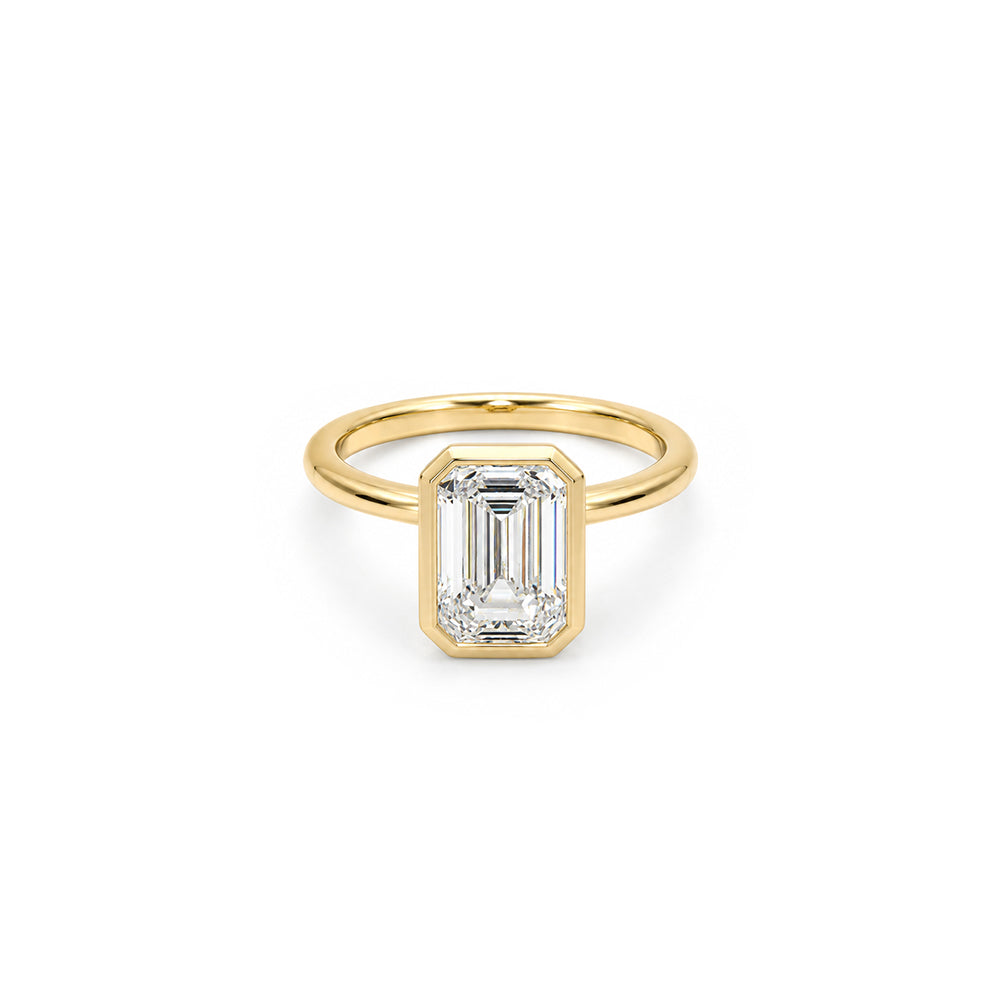 3ct Emerald Bezel Solitaire