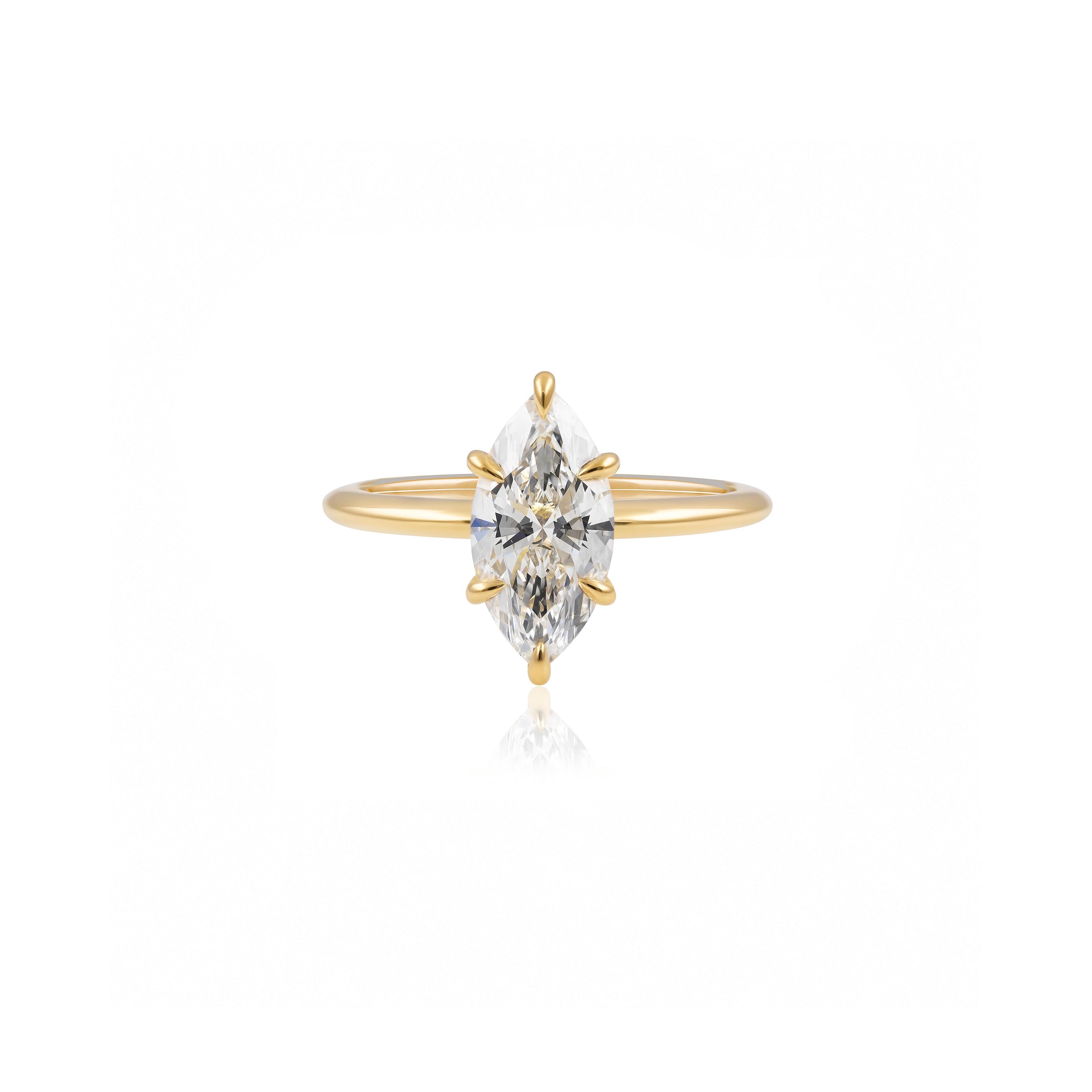 1.5ct Marquise Solitaire Engagement Ring in 18ct Yellow Gold