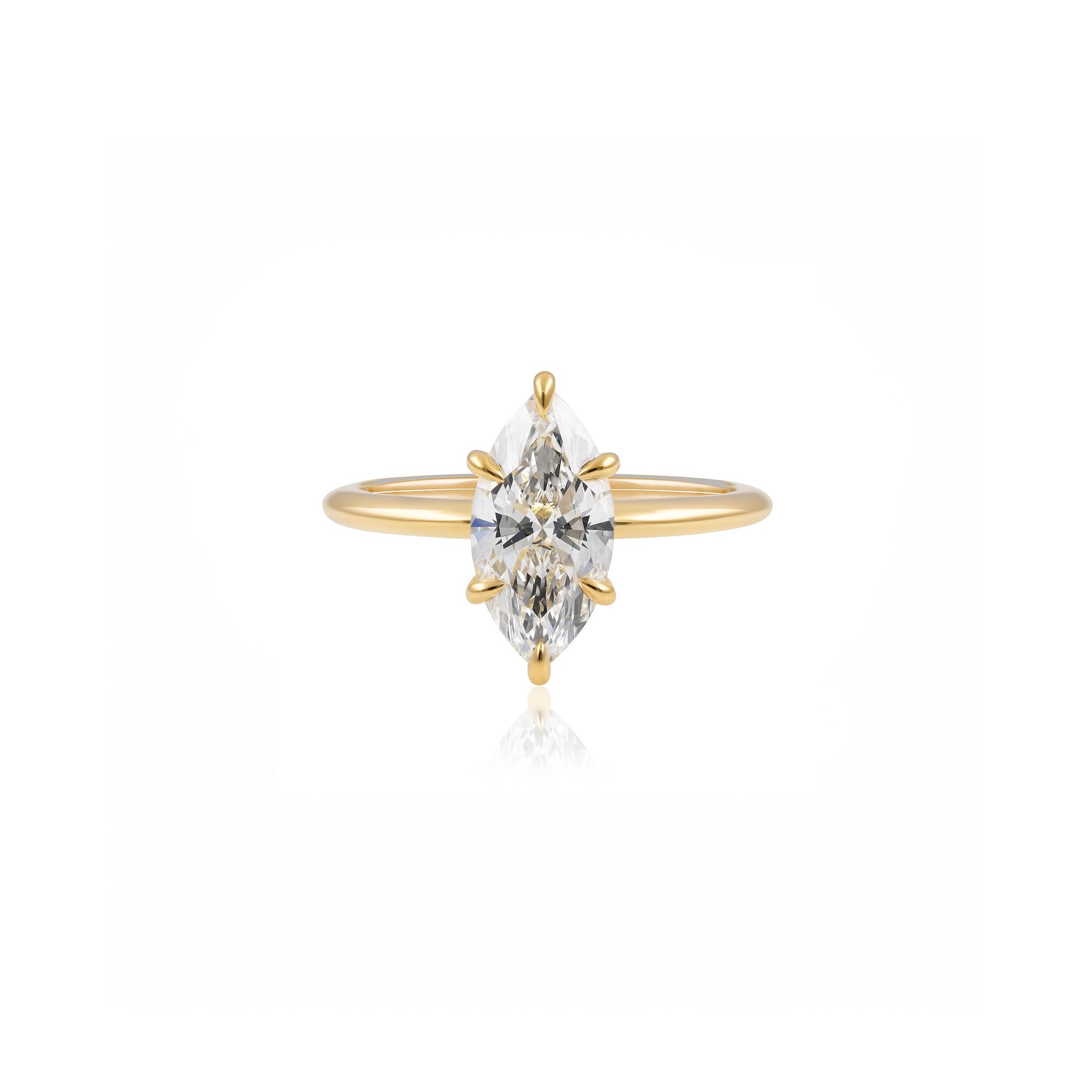 1.5ct Marquise Solitaire Engagement Ring in 18ct Yellow Gold