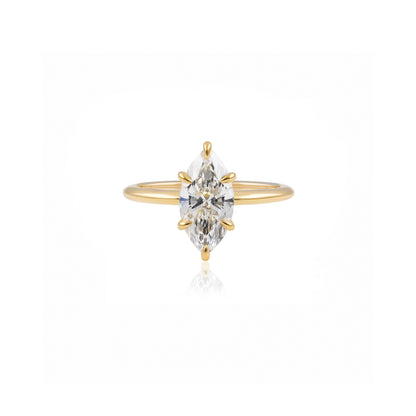 1.5ct Marquise Solitaire Engagement Ring in 18ct Yellow Gold