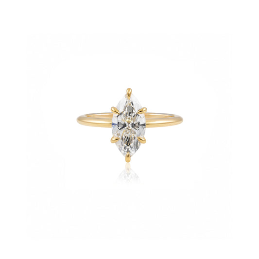1.5ct Marquise Solitaire Engagement Ring in 18ct Yellow Gold