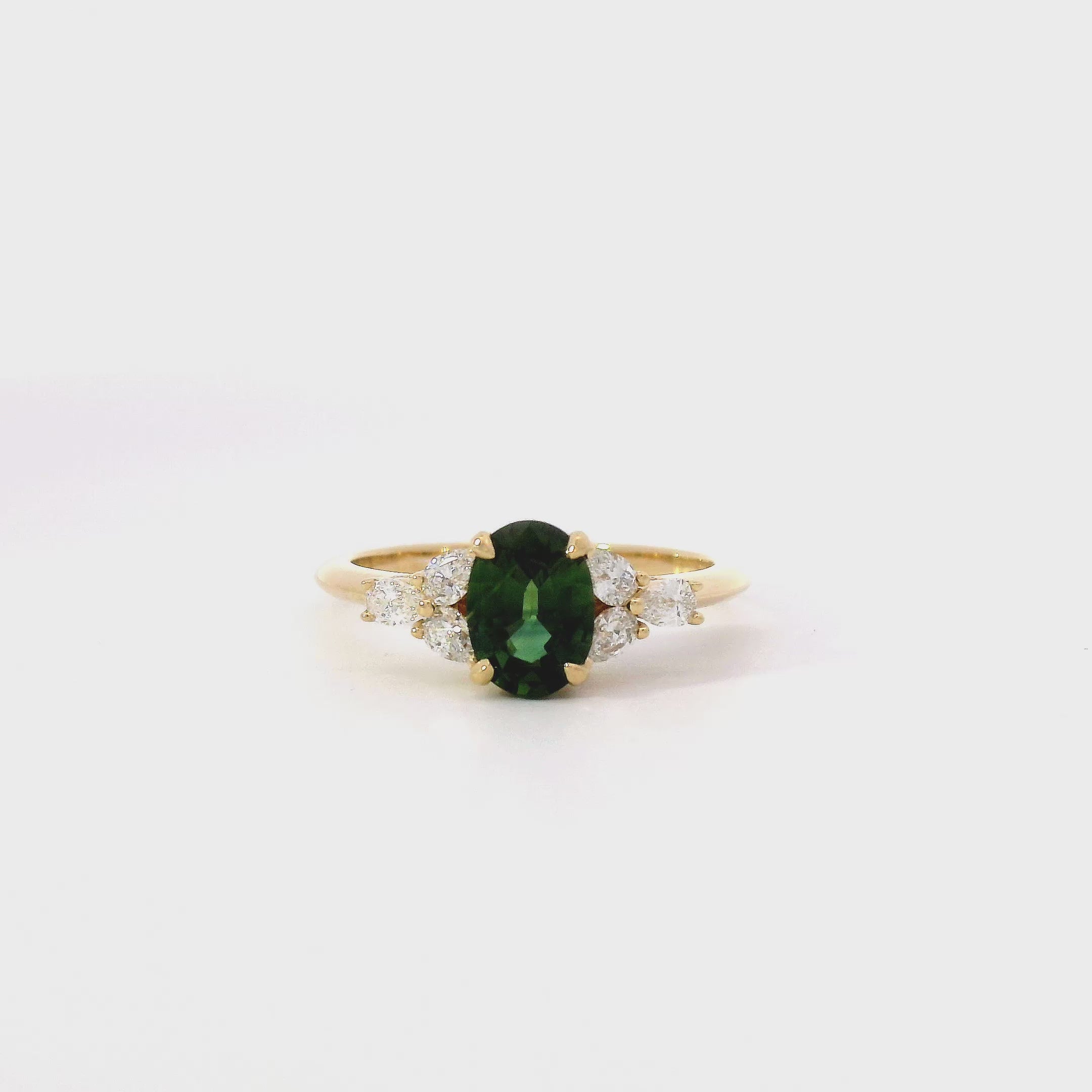 0.95ct Australian Green Sapphire Engagement Ring