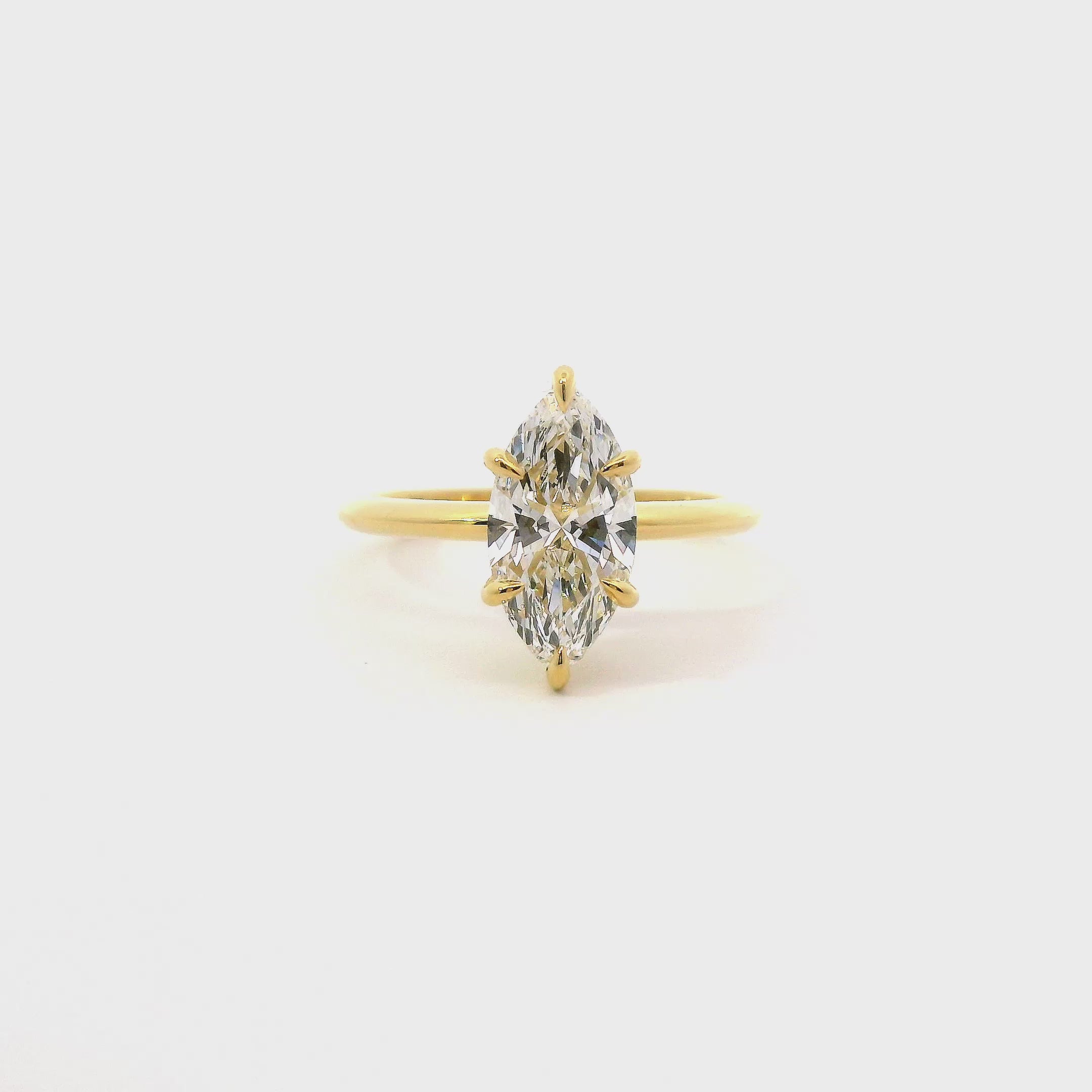 1.5ct Marquise Solitaire Engagement Ring in 18ct Yellow Gold