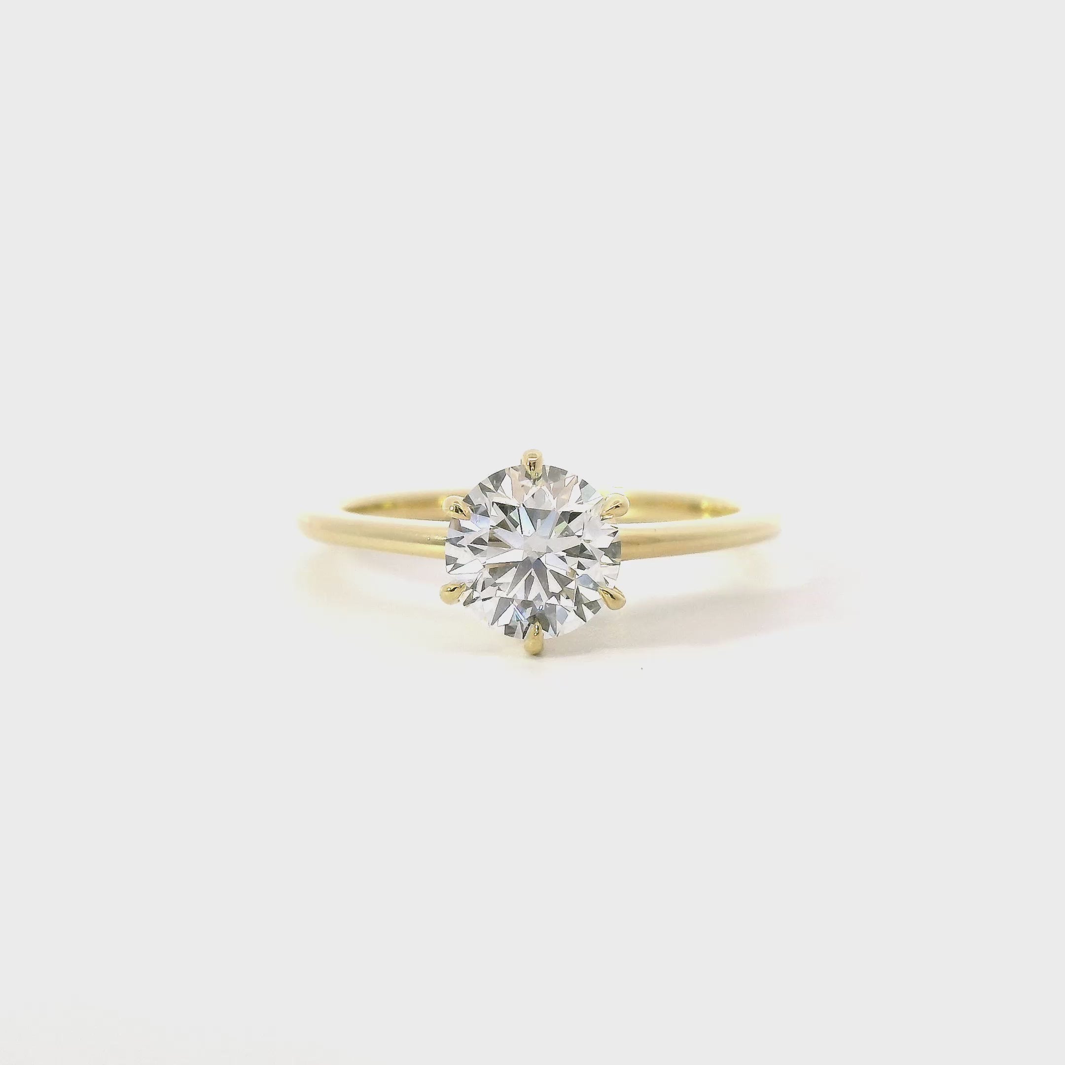 Classic Yellow Gold Solitaire Engagement Ring with 1ct Diamond