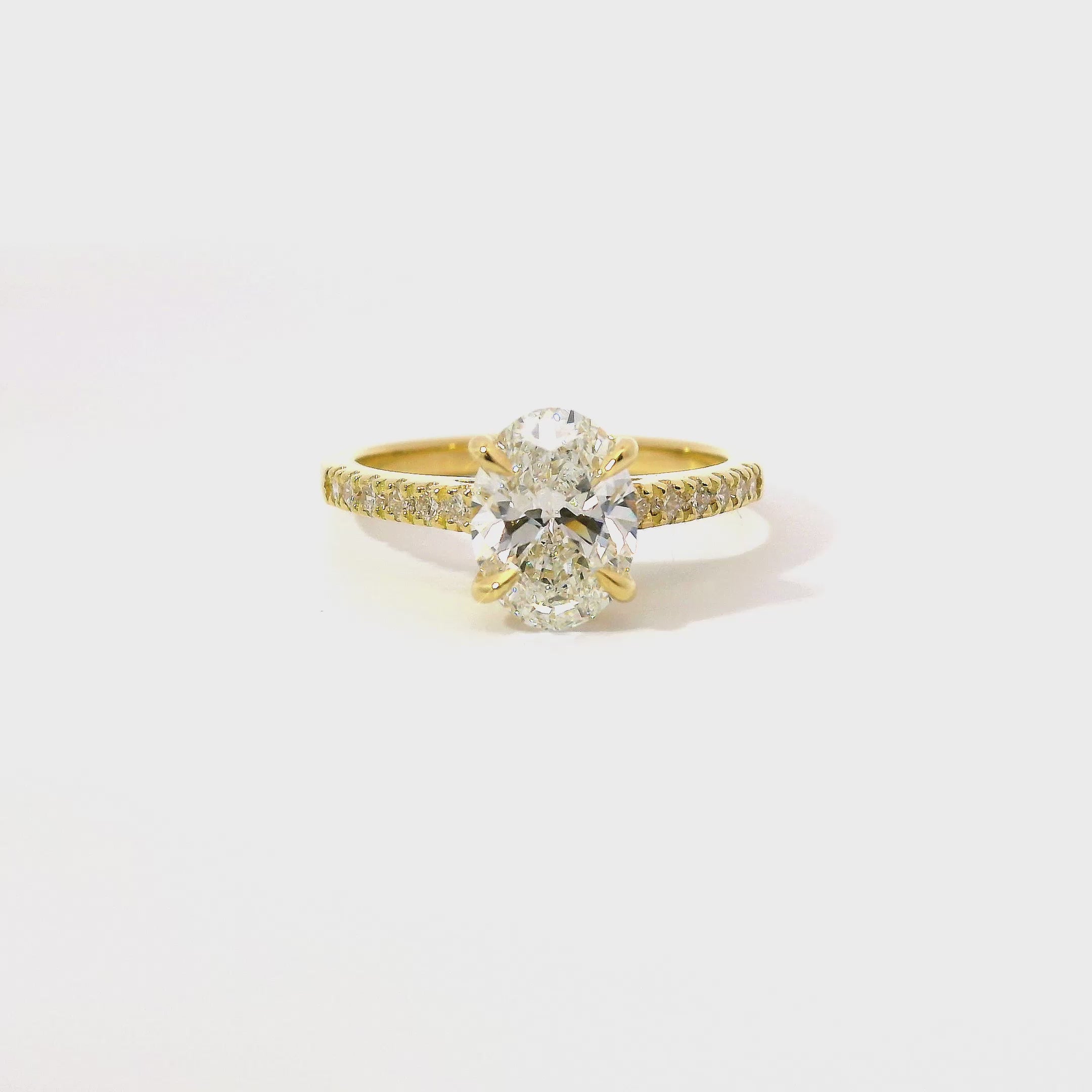 1.5ct Oval Solitaire with Pavé Band in 18ct Yellow Gold
