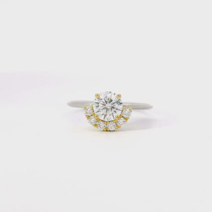 Half moon solitaire Diamond Ring