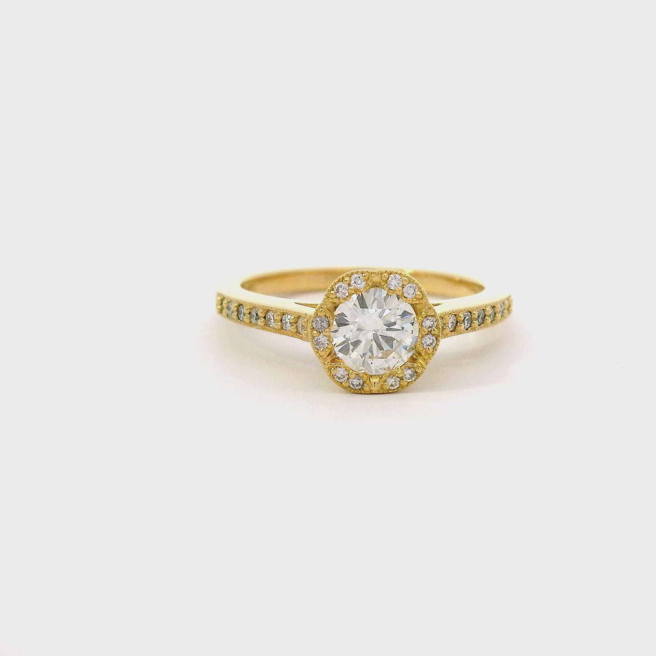 Art Deco Halo Diamond Ring