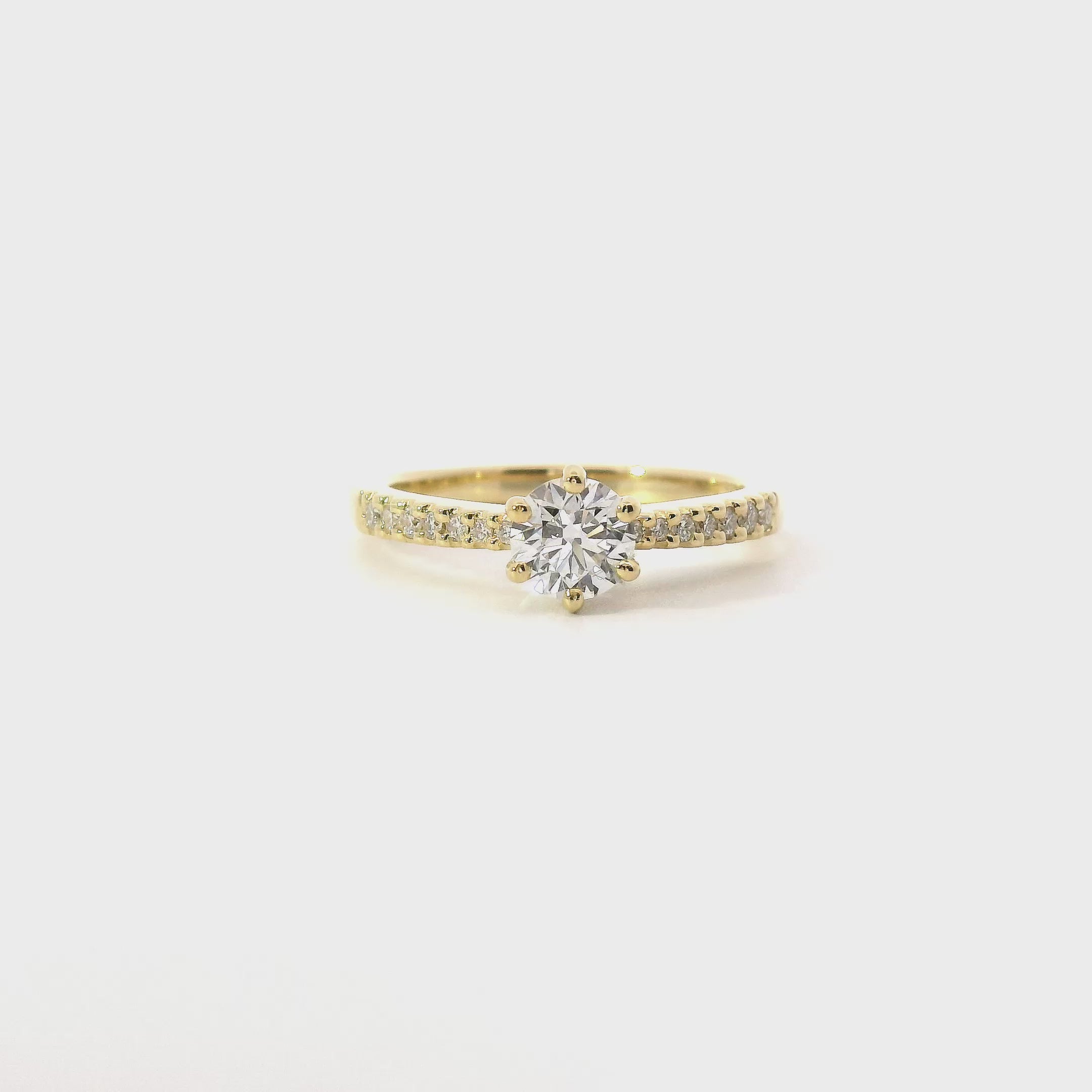 Diamond Engagement Ring with Tapered Band