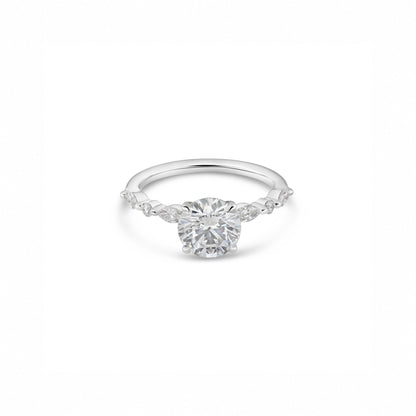 1.5ct Round Engagement Ring with Marquise & Round Accents