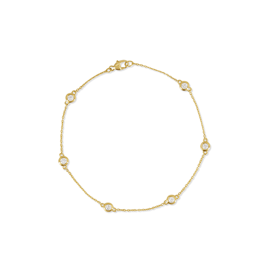 0.35cttw Diamond Station Bracelet