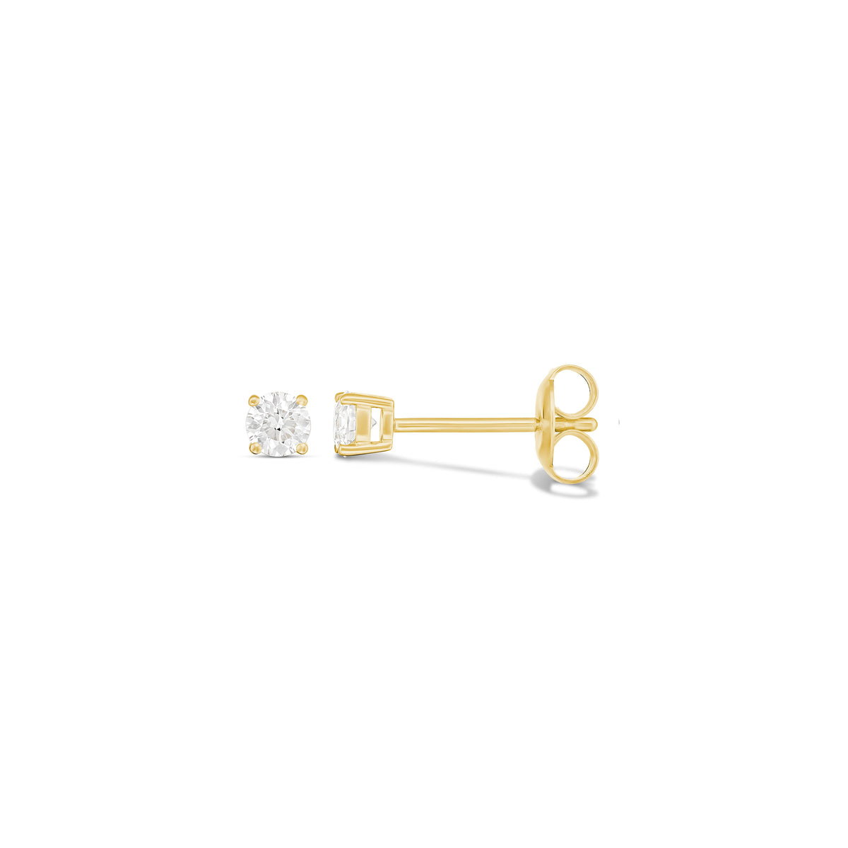 9ct Yellow Gold Diamond Stud Earrings