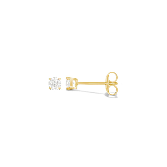 9ct Yellow Gold Diamond Stud Earrings
