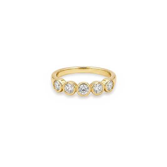 Round Bezel Set Diamond Wedding Band