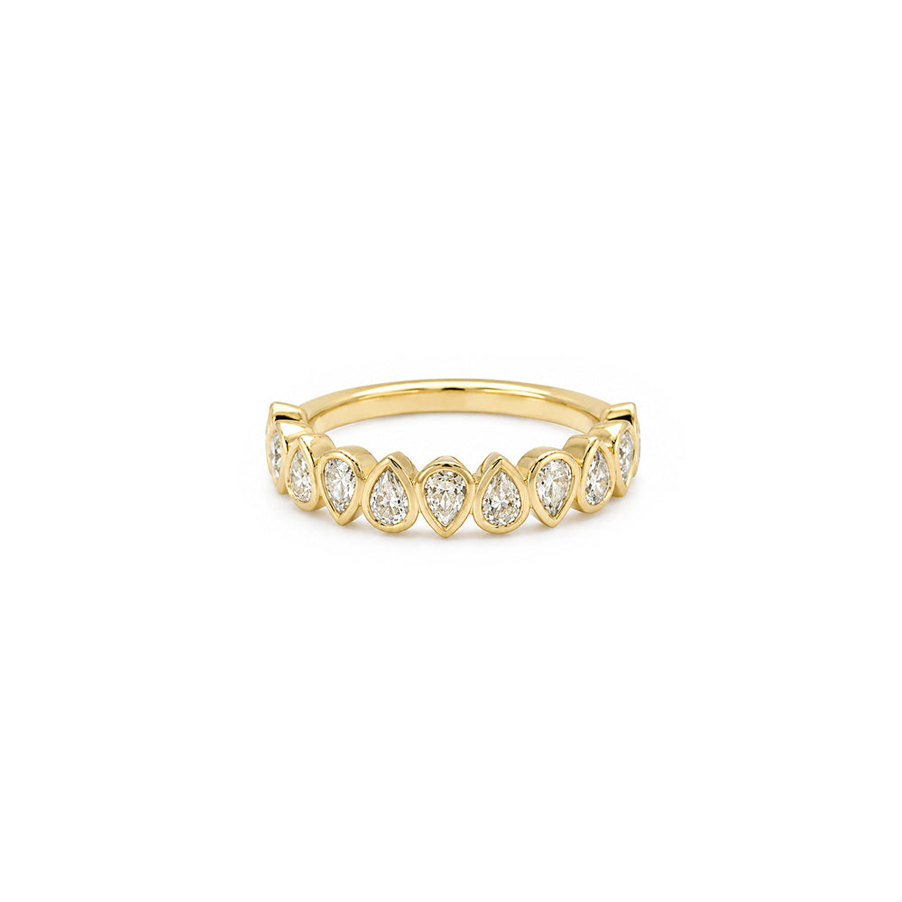 Alternating Pear Bezel Statement Ring