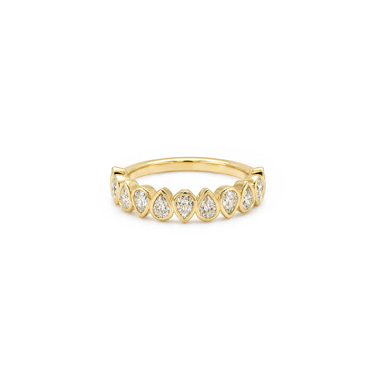 Alternating Pear Bezel Statement Ring
