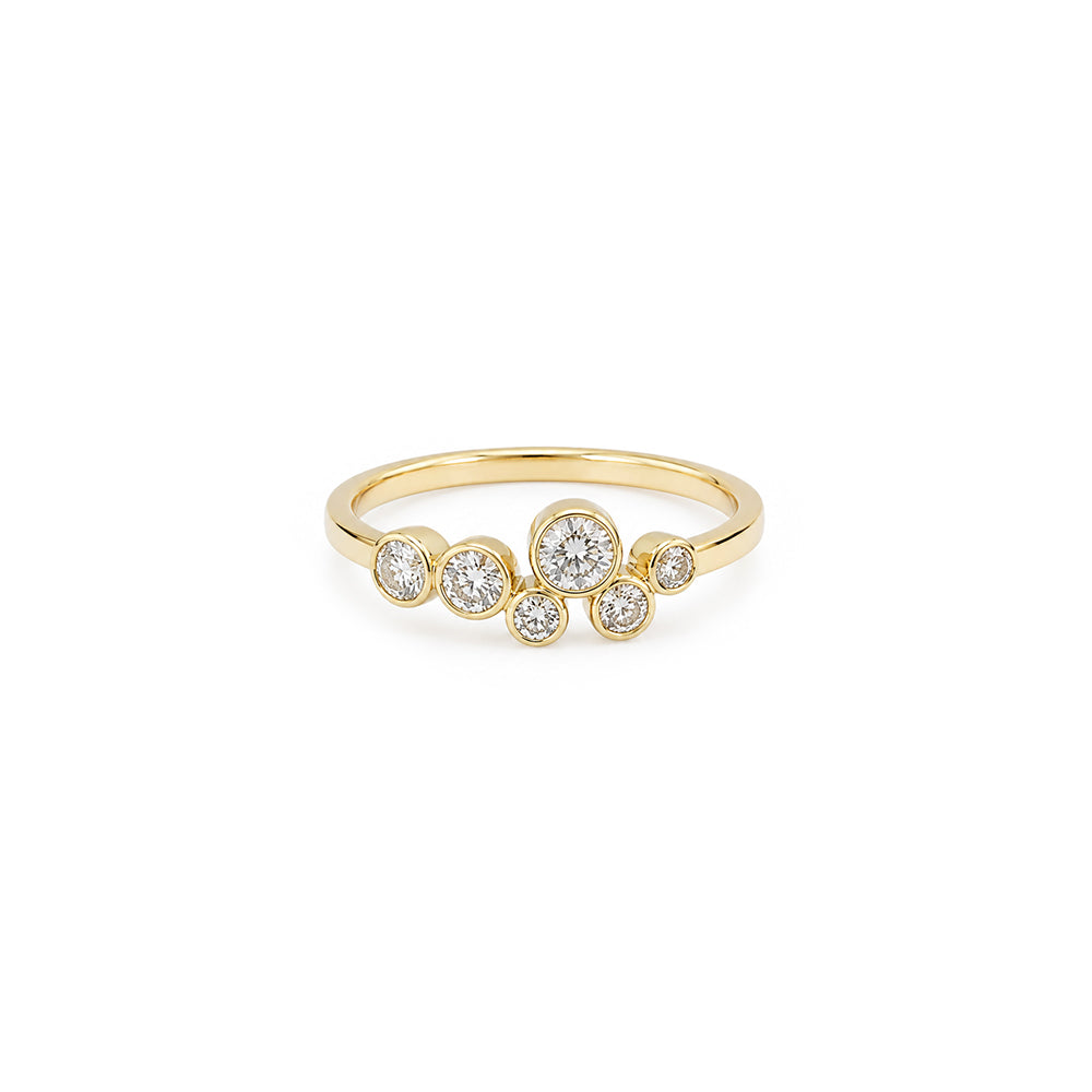 Bezel Diamond Cluster Ring