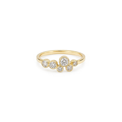Bezel Diamond Cluster Ring