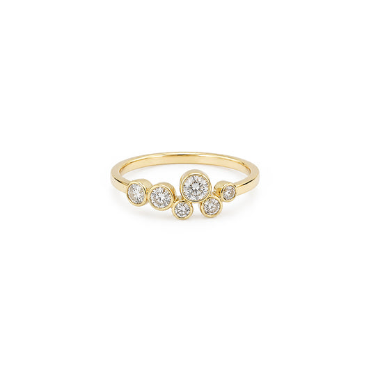 Bezel Diamond Cluster Ring