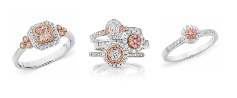 ct White Gold or Plantinum Diamond and Pink Diamond Engagement Ring from DM Jewellers Maroochydore Sunshine Coast